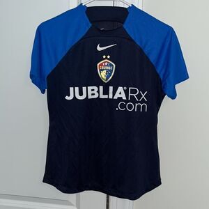NIKE Dri fit Blue NC courage women’s soccer team warm up jersey S adult